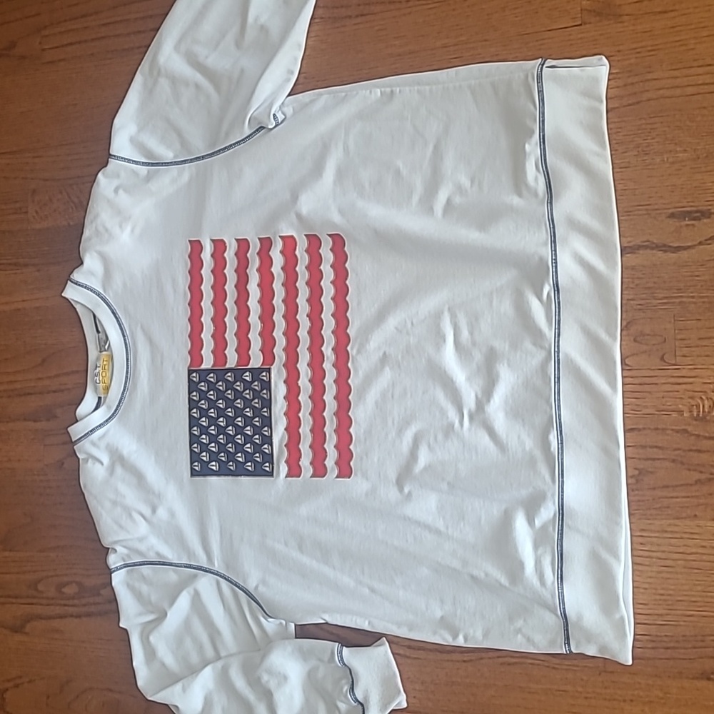 CST Sport Plus Size Women's 2X Nautical and Patriotic Flag White Sweatshirt